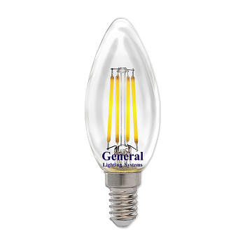 Лампа LED филамент свеча 12W Е14/4500К/General