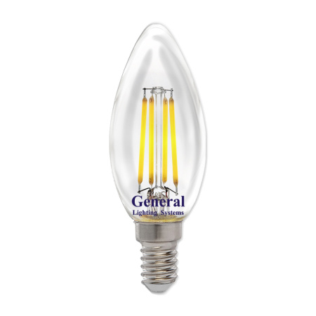 Лампа LED филамент свеча 12W Е14/4500К/General