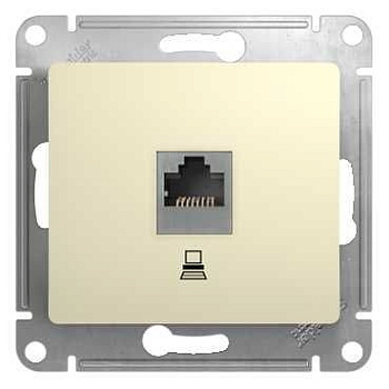 Розетка компьютерная RJ45 кат 5е GLOSSA бежевый GSL000281К