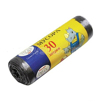 Пакеты  для мусора 30л (20шт) 8мкм, черный/35126
