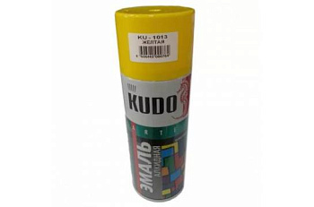Kudo 1013 Эмаль аэрозоль универсальная желтая глянцевая (ф.-520 мл)
