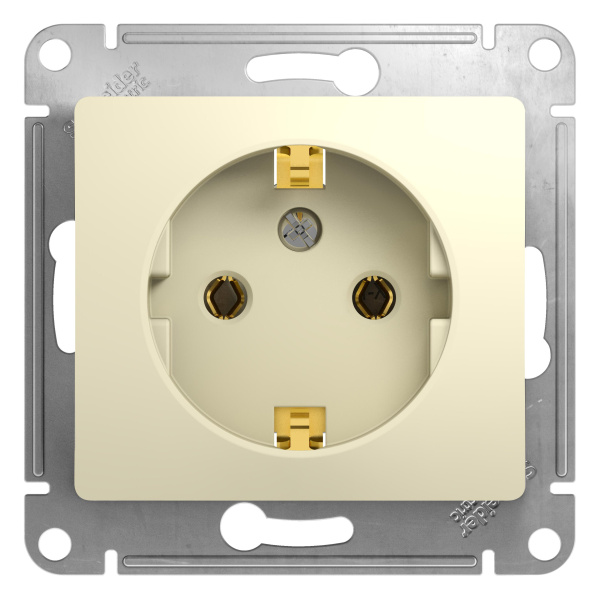 Розетка c заземлением GLOSSA бежевая GSL000243