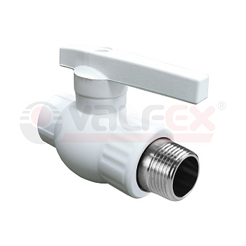 Кран шаровой комбинированный НР 20х1/2 (Valfex) БЕЛЫЙ 