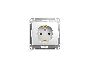 Розетка c заземлением GLOSSA белая GSL000143