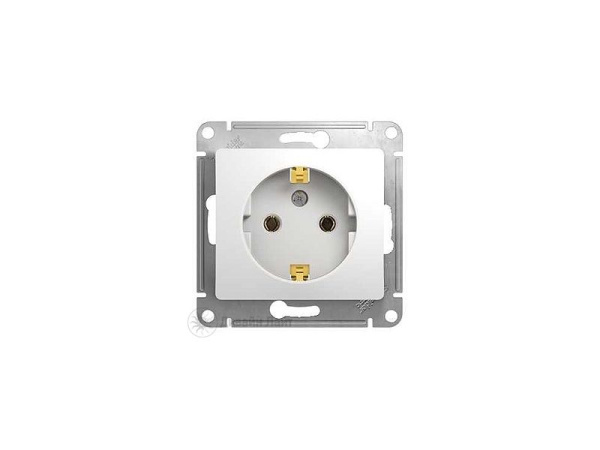 Розетка c заземлением GLOSSA белая GSL000143