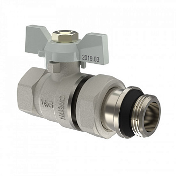Кран шаровой ВхН с полусгоном V&G Optima (ручка-бабочка) 1/2" VG-104201 1/18