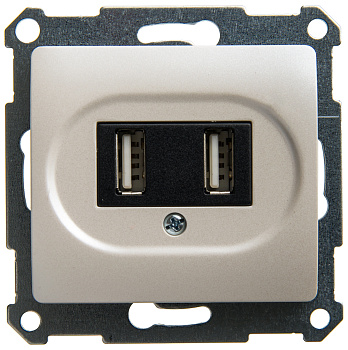 Розетка USB GLOSSA перламутр GSL000632***