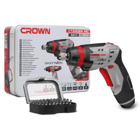 Акк. отвертка CROWN CT22024 MC, 12 В 2*1.5Ач Li-ion 17 Нм 0-400 / 0-1400 об/мин вес 1 кг.		