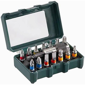 Набор бит METABO 25мм (PH,PZ,SL,H,T) 15шт/626703000
