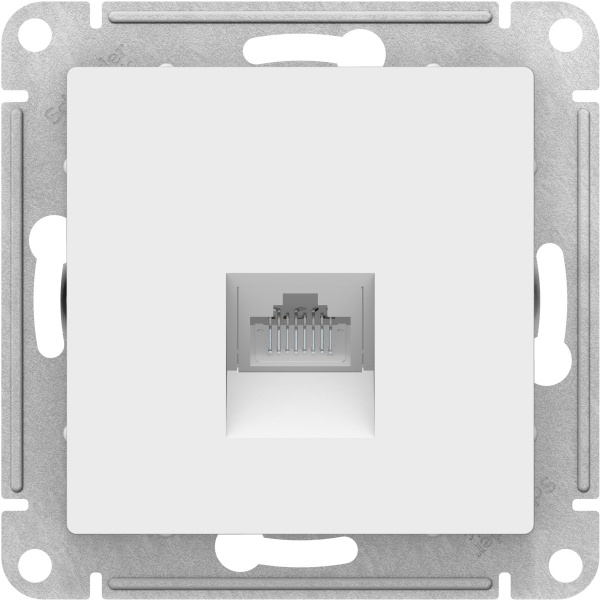 Розетка 1-я компьютерная RJ45 белая AtlasDesign
