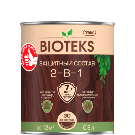 Состав защитный 2 в 1 бесцветный BIOTEKS 0,8л