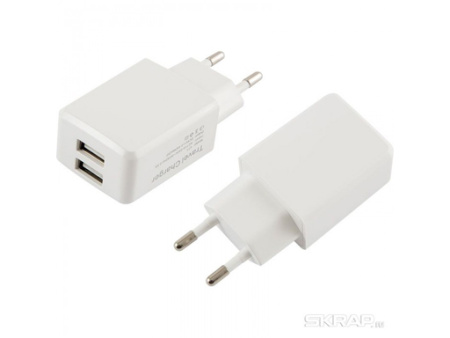 Сетевое зарядное устройство Egergy ET-08 2USB разьема,2.1А,белый d006293