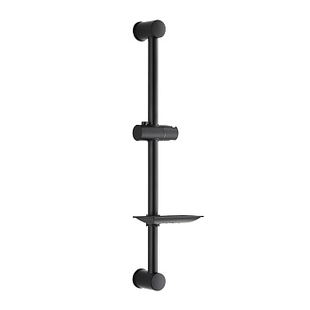 Стойка для душа Meiodia Luxe Ringo d25 L650 c мыльницей черная  MKP25001C bk