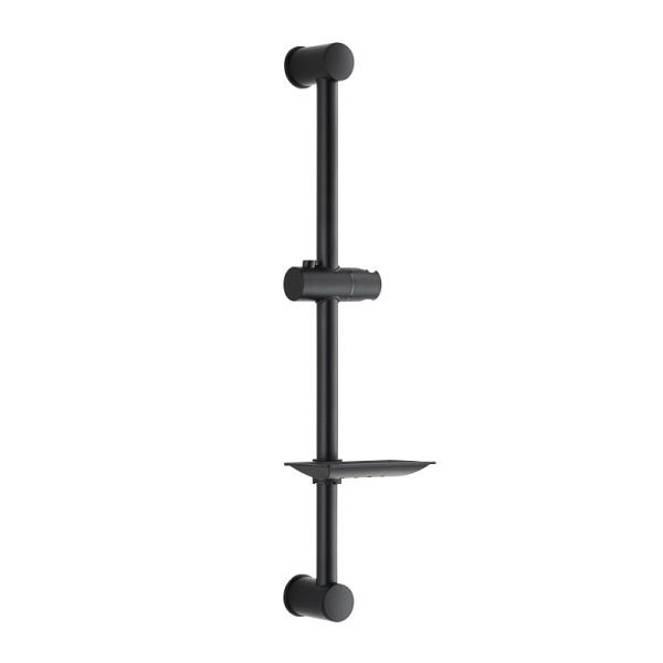 Стойка для душа Meiodia Luxe Ringo d25 L650 c мыльницей черная  MKP25001C bk