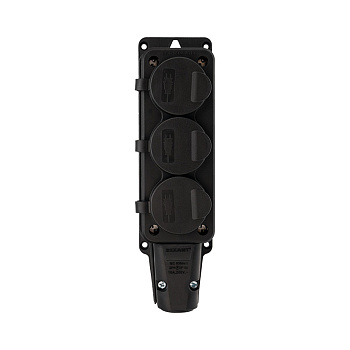 Колодка 3-я наружная с/з с крышкой 16А IP54 220V каучук/REXANT