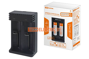 Зарядное устройство для литиевых аккумуляторовTDM 0,5/1А 2слота.USB