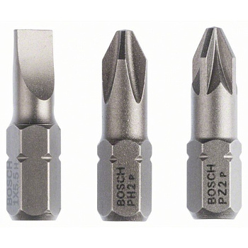 Набор бит BOSCH 25мм S1.0*5,5/PH2/PZ2 /2607001766
