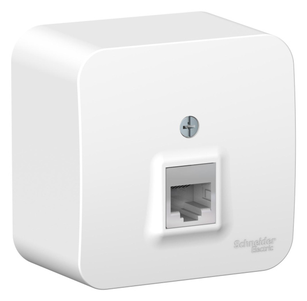 Розетка компьютерная RJ45 кат 5е 1-я наружная белая BLANCA 