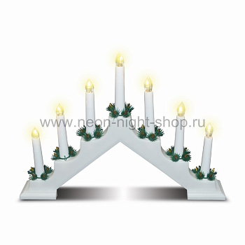 Neon-night Новогодняя горка 7 свечек LED,   Теплый белый 501-081, шнур 2 м, IP20, 501-081 Neon Night