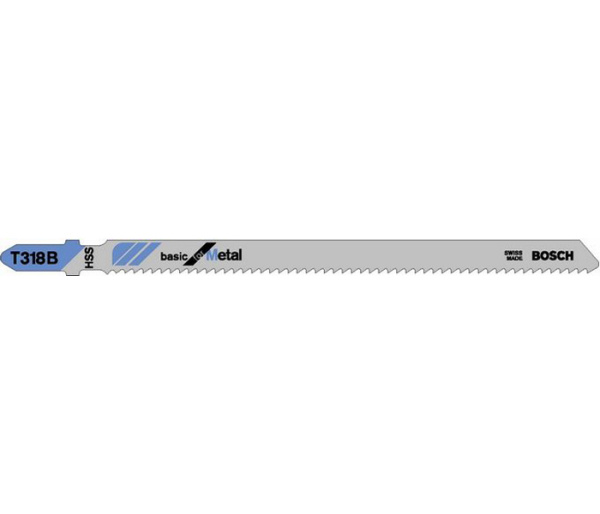 Пилки для лобзика по стали BOSCH T318 В, 106 мм, чистый рез, HSS