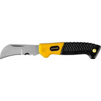 SK-С нож монтерский, складной, изогнутое лезвие, STAYER Professional/45409
