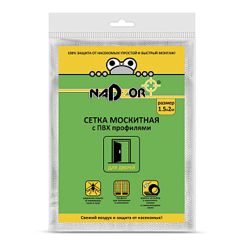 Сетка москитная с крепежом 1,5*2м, черная NADZOR