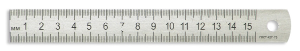 Линейка измерительная, 200 мм, металлическая/19002