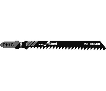 Пилки для лобзика по дереву, ДСП BOSCH T111 C, 74 мм, грубый рез, HCS