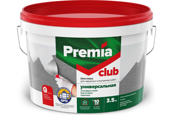 Шпатлевка Premia Clab латексная для внутренних работ 3,5кг ЯК