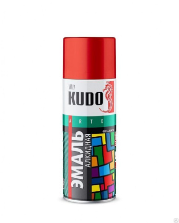 Kudo 1004 Эмаль аэрозоль универсальная вишневая глянцевая (ф.-520 мл)