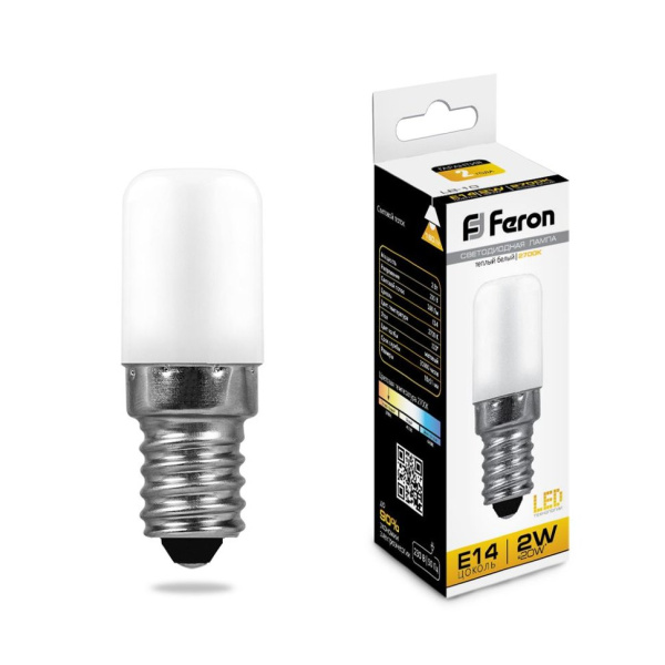 Лампа LED для холодильника 2W/E14 /230V/2700К/теплый/Feron