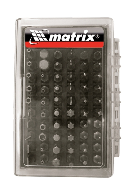 Набор бит MATRIX магнитным держателем CrV,61 шт/11387