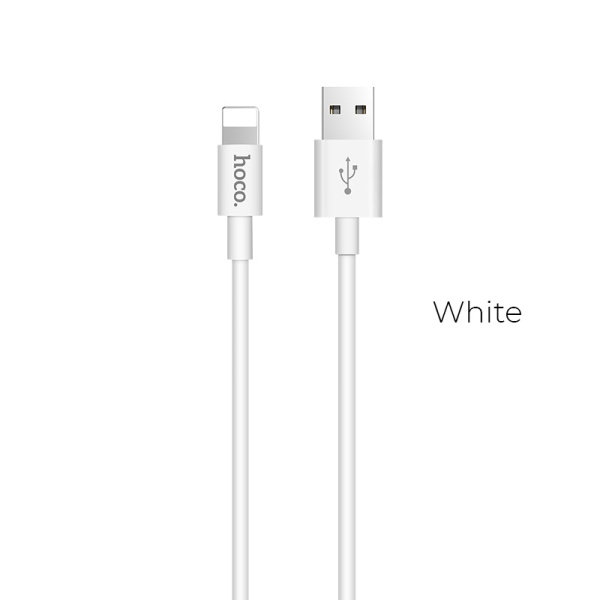 Кабель Hoco X23 lighning белый 1м