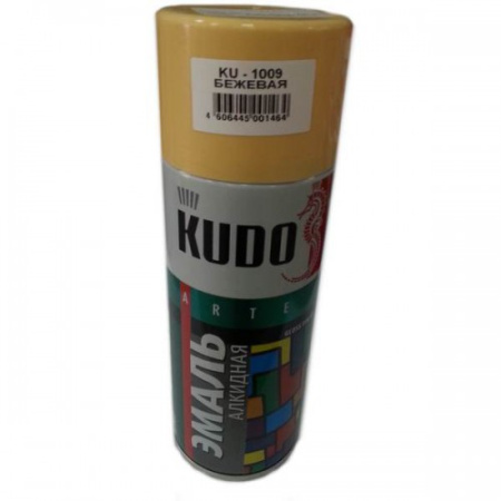 Kudo 1009 Эмаль аэрозоль универсальная бежевая глянцевая (ф.-520 мл)