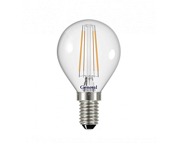 Лампа LED филамент шар 12W Е14/4500К холодный  цвет/General