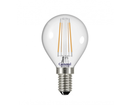 Лампа LED филамент шар 12W Е14/4500К холодный  цвет/General