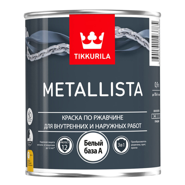 ТИККУРИЛА краска по ржавчине METALLISTA A гл 0,9л