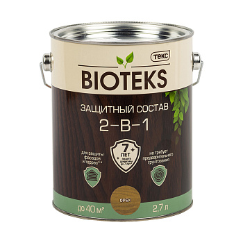 Состав защитный 2 в 1 бесцветный BIOTEKS 2,7л