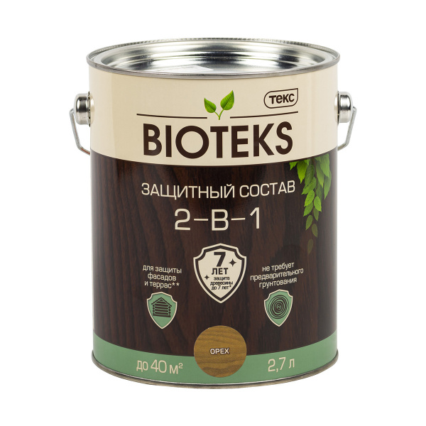 Состав защитный 2 в 1 бесцветный BIOTEKS 2,7л