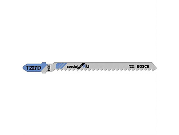 Пилки для лобзика по алюминию BOSCH T227 D, 74 мм, криволинейный рез, HSS
