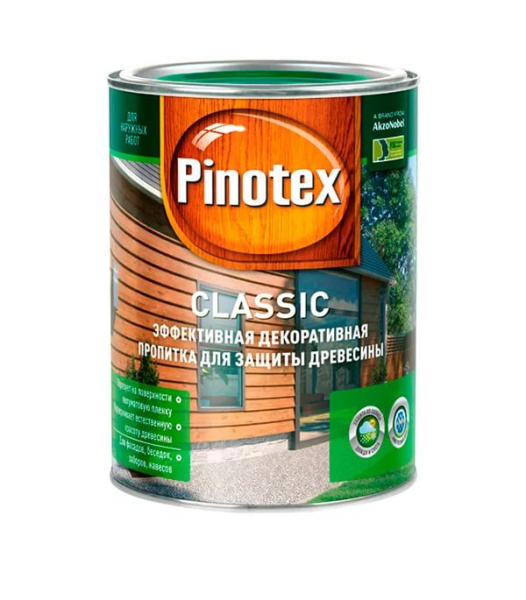 Пропитка декоротивно-защитная тик 1л Classic Pinotex