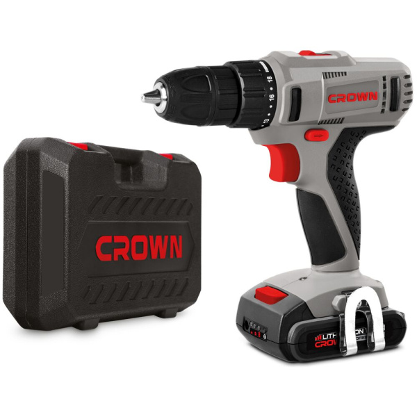 Акк. шуруповерт CROWN CT21055L BMC, 14.4 В 2*1.5Ач Li-ion 19 Нм 0-400 / 0-1400 об/мин вес 1,06 кг.		