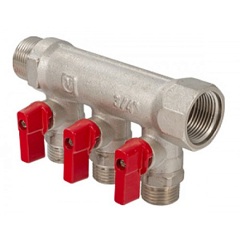 Коллектор "VALTEC" 3-выхода 3/4"х1/2"/580