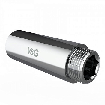 Удлинитель блестящий хром 1"  В-Н  90мм V&G  VG-210135 