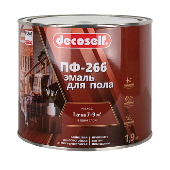 Эмаль для пола ПФ-266 красно-коричневая (1,9кг)