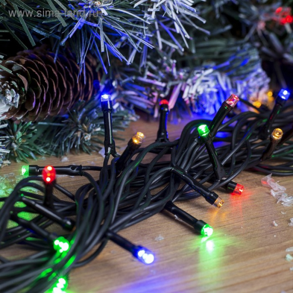 Гирлянда нить темная  Уличная 10м LED-100-220 .8 режимов. мульти. 705562