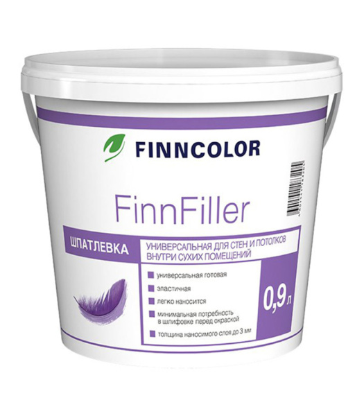 ФИННКОЛОР шпатлевка финишная FINNFILLER 0,9л