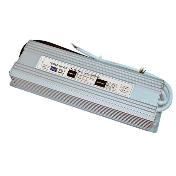 Трансформатор для LED ленты 150Вт/12V/IP67/металл