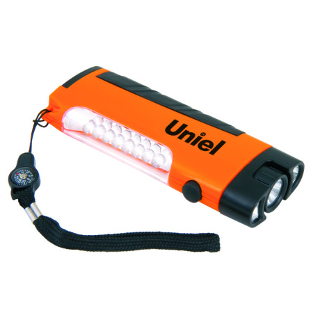 Фонарь Uniel S-TL018-C Orange 8+3Led 3*AAA оранжевый