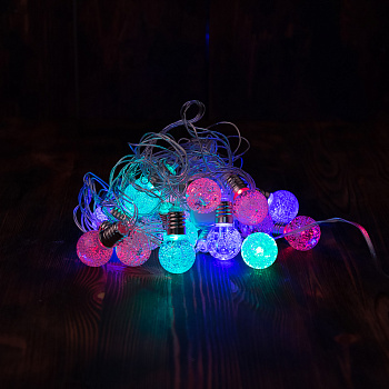 Гирлянда новогодняя "Шары"  стекло  RGB 40диод 4м 